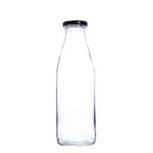 Vanjoin 1 Liter Clear Fresh Juice Beverage Organic Milk Glass Bottles With Twist-Off Lid For Home Container